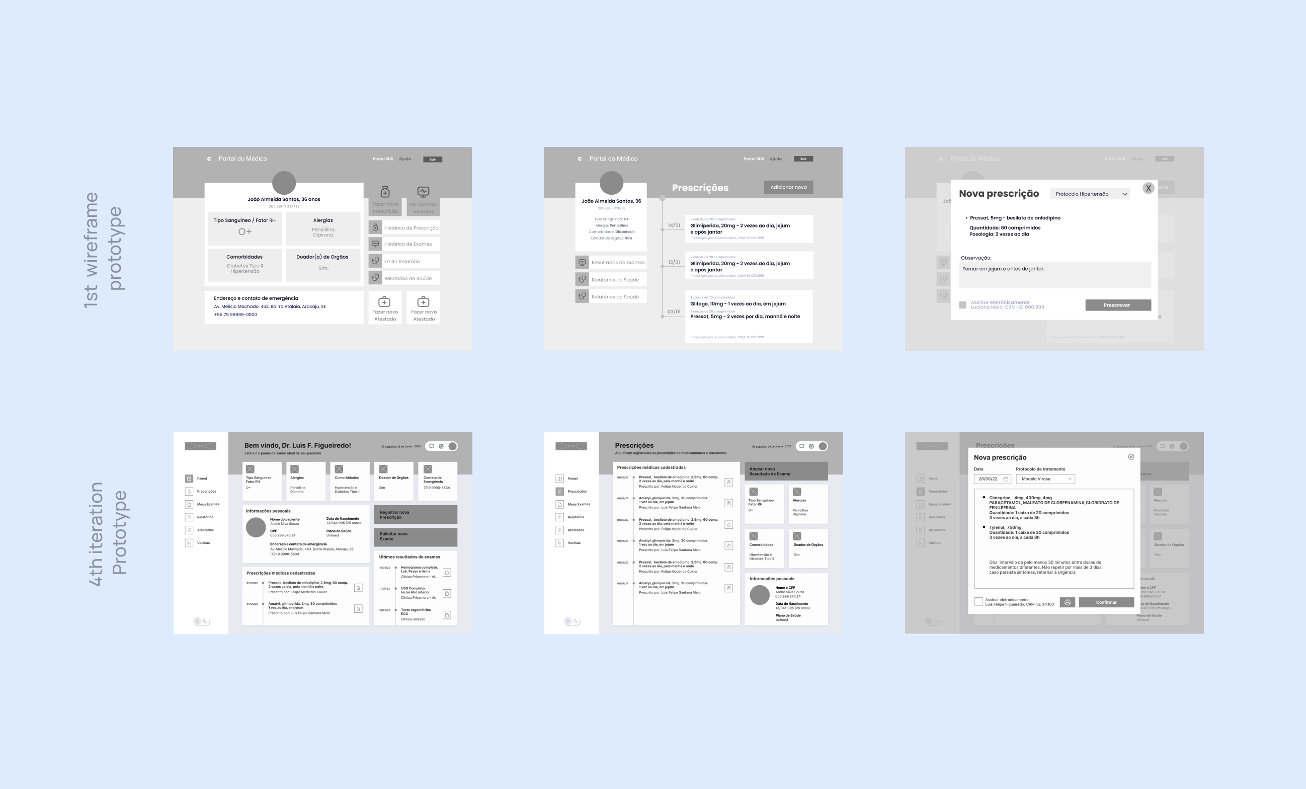 Clinside wireframes